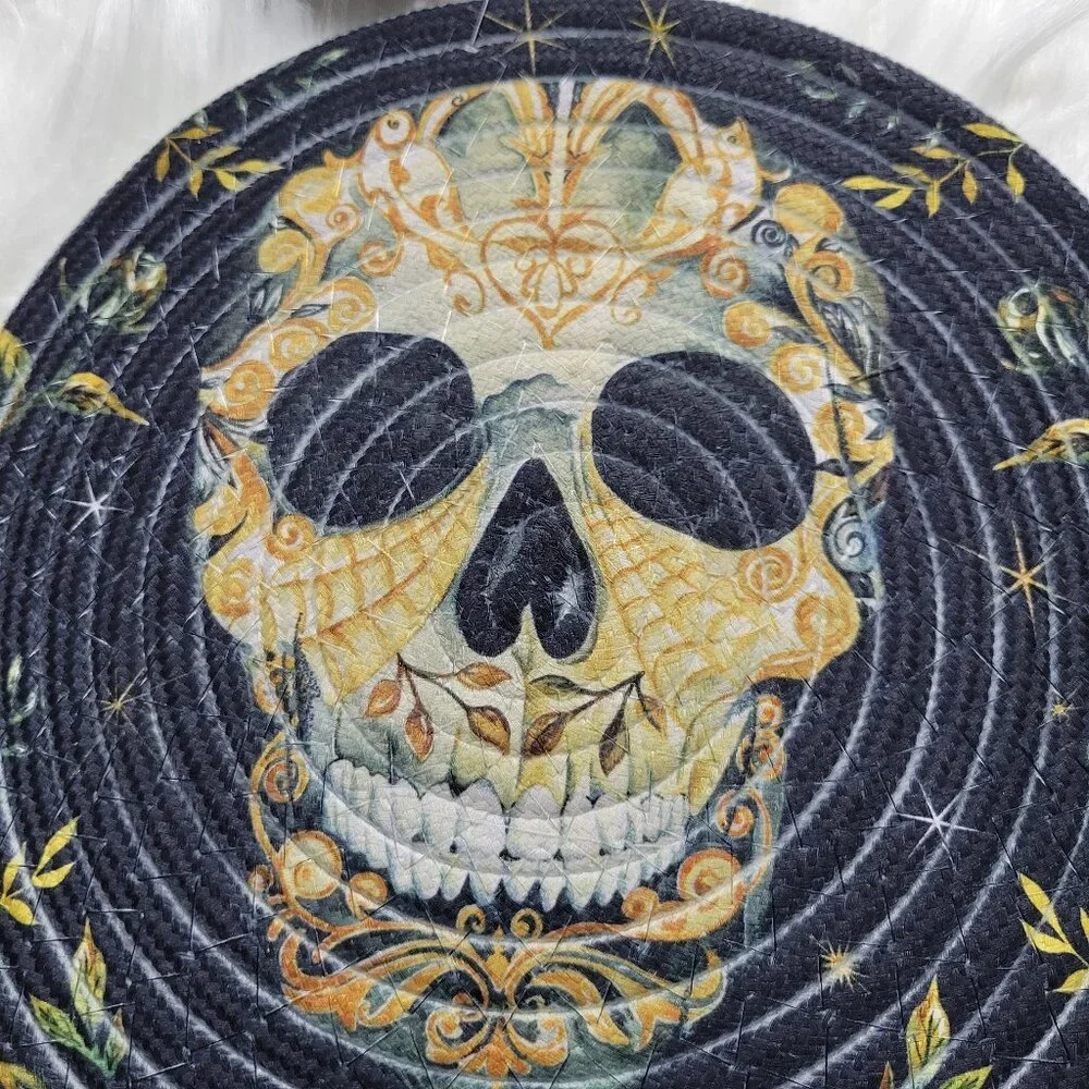 Set of 2 Skull Chenille Trivets